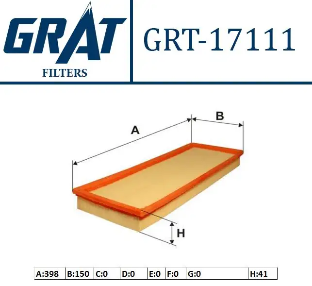 GRAT 17111 Hava Filtresi 93BB9601AB