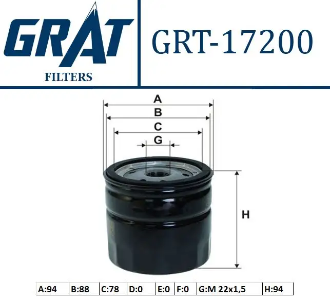 GRAT 17200 Yağ Filtresi 4M5Q6714BA