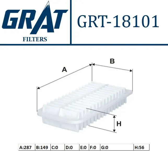 GRAT 18101 Hava Filtresi 1780122020