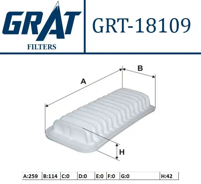 GRAT 18109 Hava Filtresi 1780123030