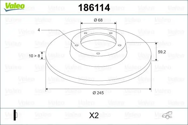 VALEO 186114 Arka Fren Diski 443615601