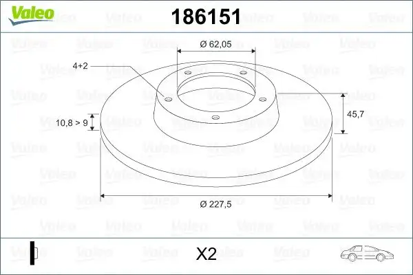 VALEO 186151 Ön Fren Diski