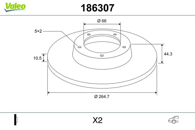 VALEO 186307 Arka Fren Diski 7701204296