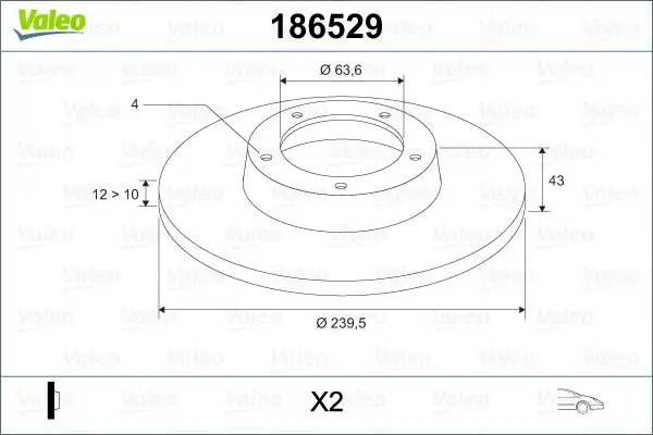 VALEO 186529 Ön Fren Diski