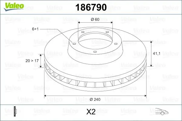 VALEO 186790 Ön Fren Diski 9195985