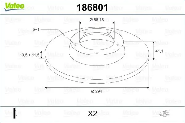 VALEO 186801 Arka Fren Diski 7D0615601A