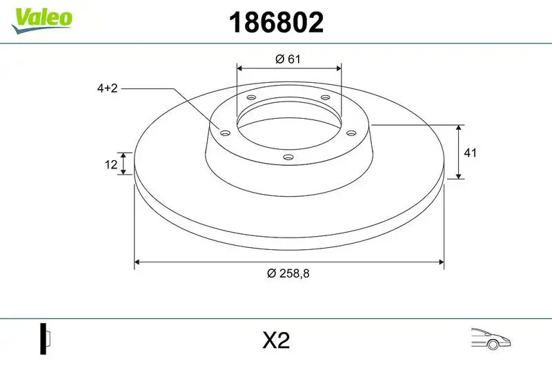 VALEO 186802 Ön Fren Diski