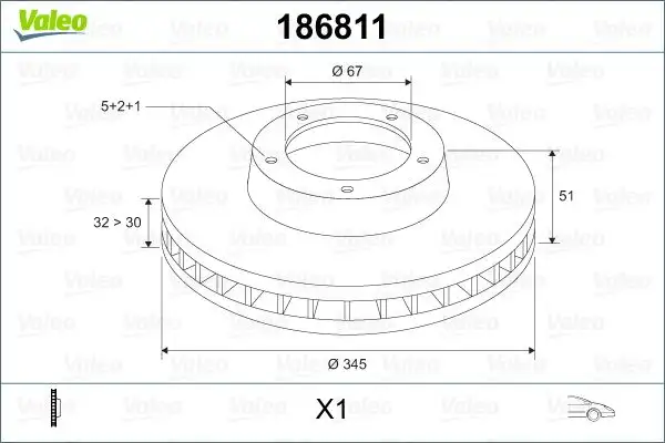 VALEO 186811 Ön Fren Diski A1634210512