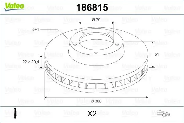VALEO 186815 Ön Fren Diski