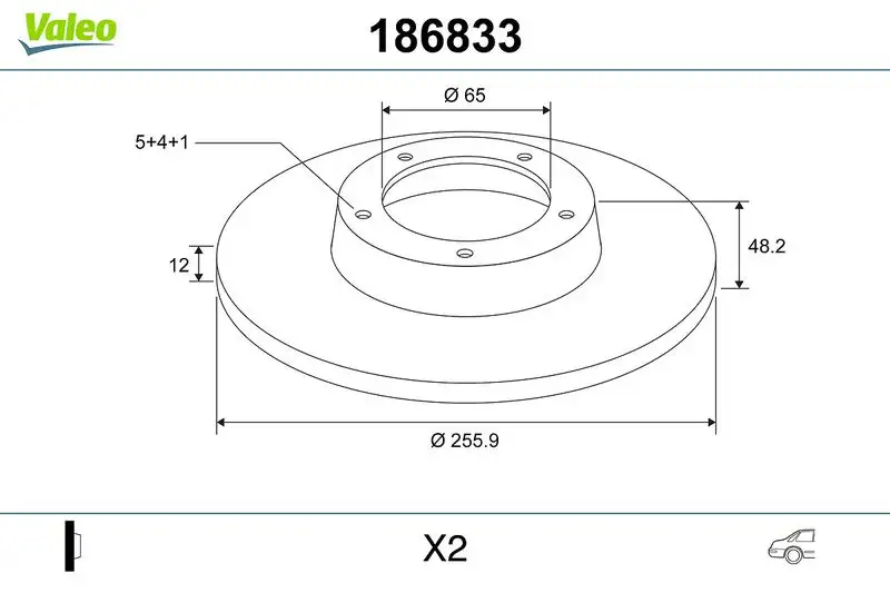 VALEO 186833 Arka Fren Diski