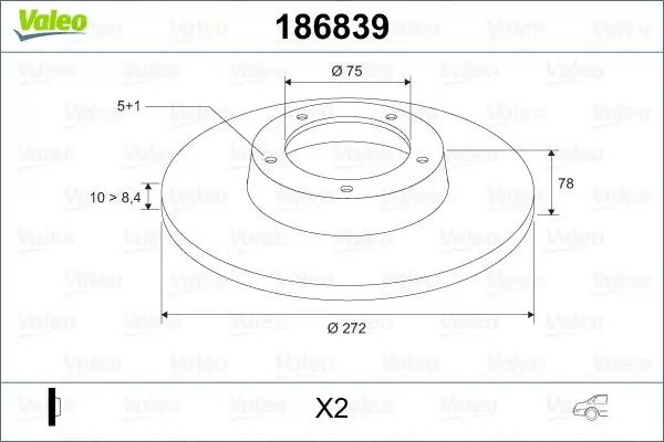 VALEO 186839 Arka Fren Diski 34216758552