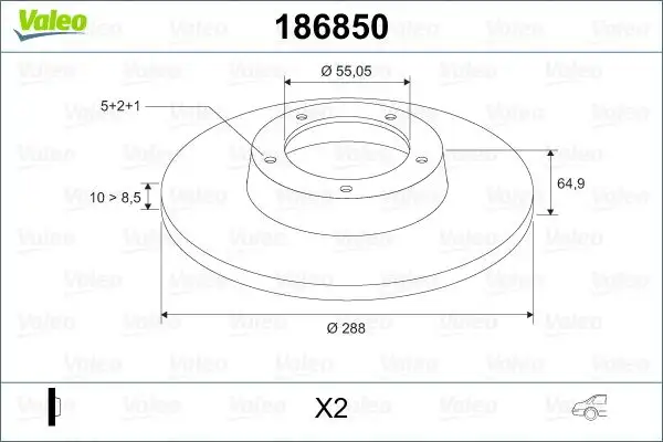 VALEO 186850 Arka Fren Diski 4243120430