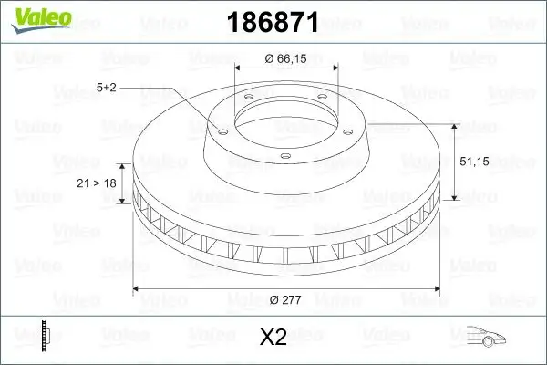 VALEO 186871 Ön Fren Diski SDB101070