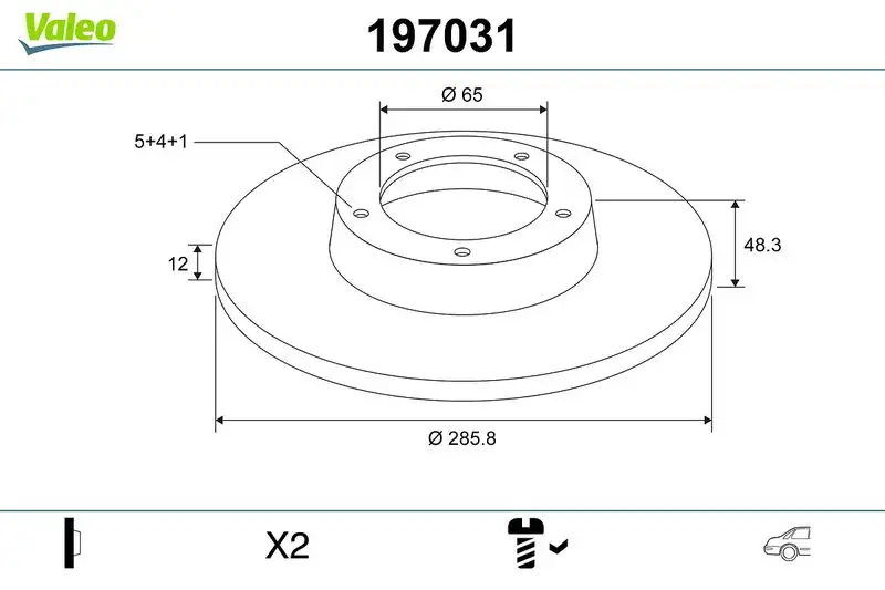 VALEO 197031 Arka Fren Diski 1K0615601M