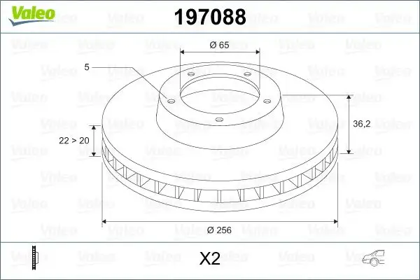 VALEO 197088 Arka Fren Diski 8N0615601B