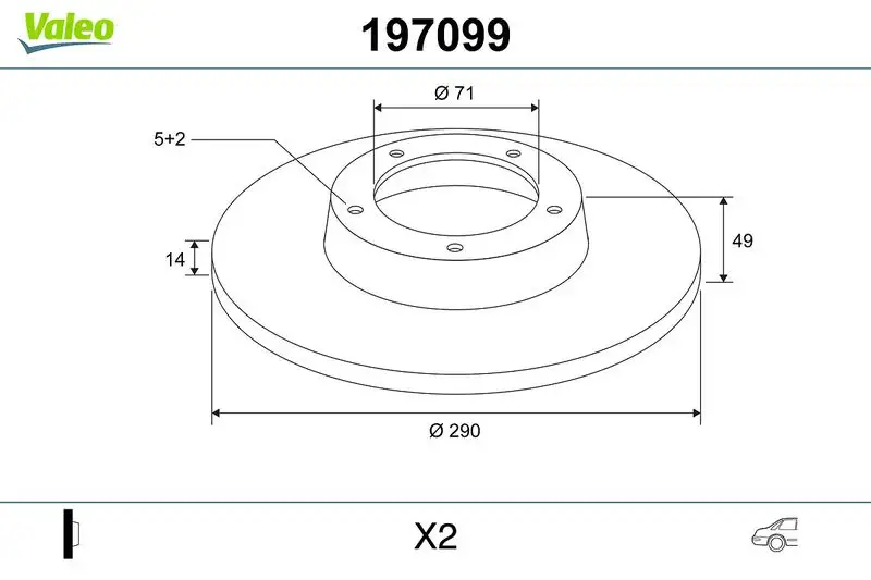 VALEO 197099 Arka Fren Diski