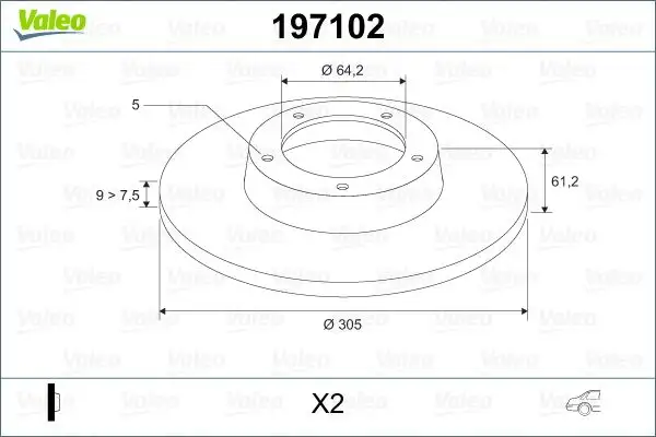 VALEO 197102 Arka Fren Diski 42510SCAE50
