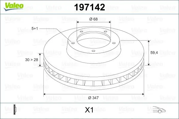 VALEO 197142 Ön Fren Diski 4F0615301G