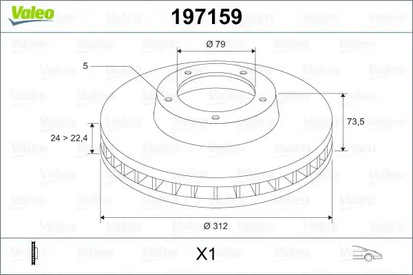 VALEO 197159 Ön Fren Diski
