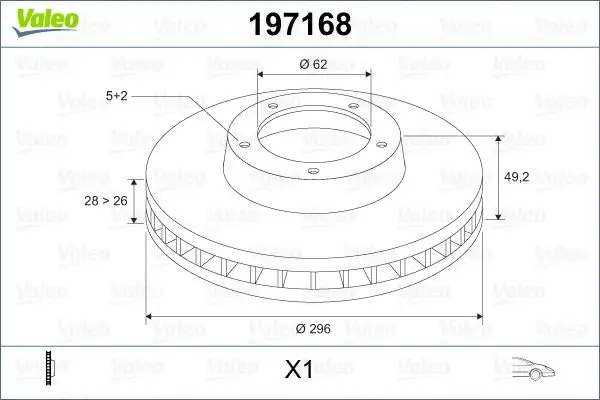 VALEO 197168 Ön Fren Diski