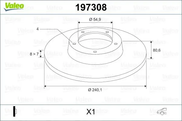 VALEO 197308 Arka Fren Diski 7701207823