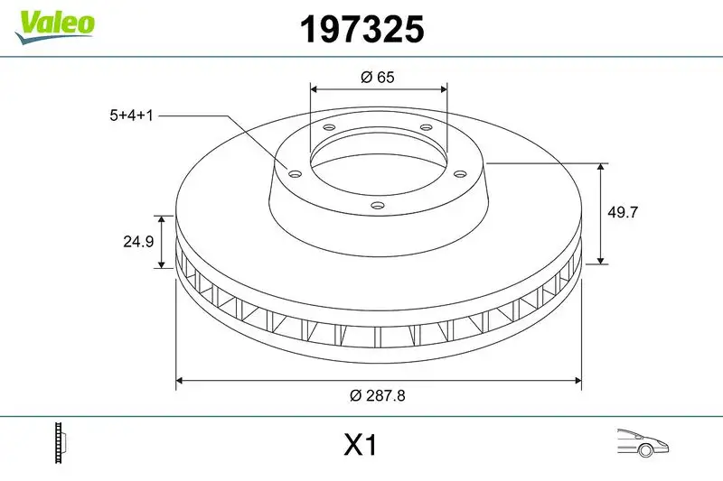VALEO 197325 Ön Fren Diski