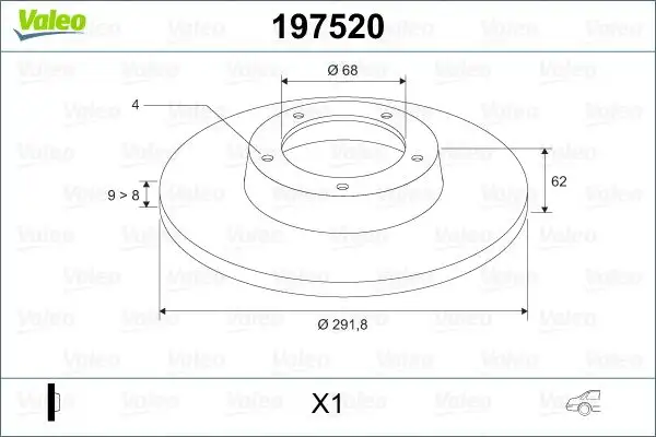 VALEO 197520 Arka Fren Diski D3206EM10A
