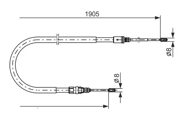 BOSCH 1987477237 El Fren Halatı (Arka) 4745Z4