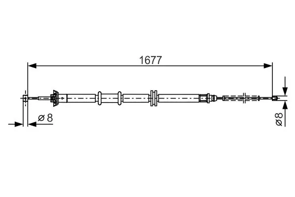 BOSCH 1987482208 El Fren Halatı (Arka Sol) 51784536