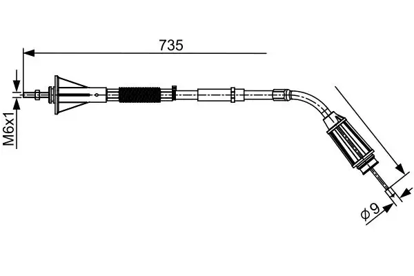 BOSCH 1987482554 El Fren Halatı (Arka Sol) 30794734