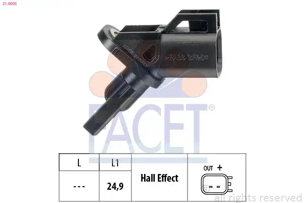FACET 21.0005 ABS Hız Sensörü (Ön) 6G9N2B372CB