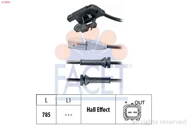 FACET 21.0031 ABS Hız Sensörü (Arka) 9658420780