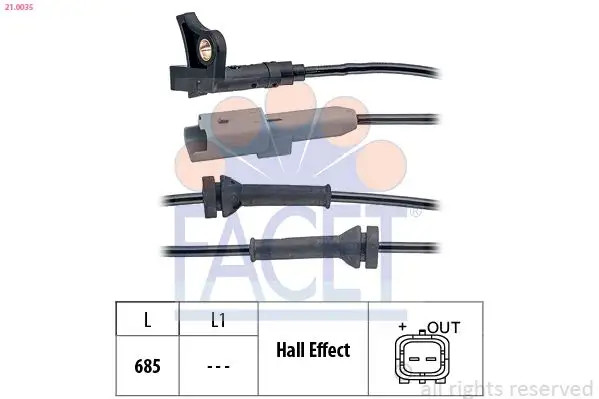 FACET 21.0035 ABS Hız Sensörü (Ön)