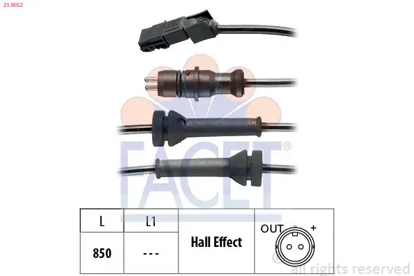 FACET 21.0052 ABS Hız Sensörü (Arka) 8200043136