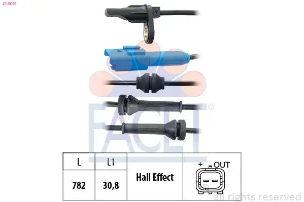 FACET 21.0061 ABS Hız Sensörü (Arka) 454598
