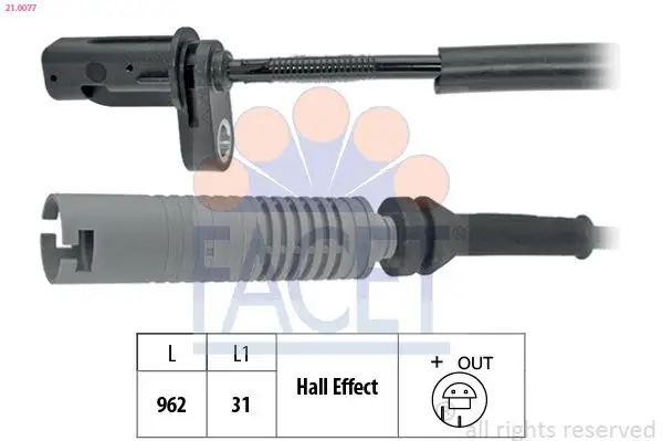 FACET 21.0077 ABS Hız Sensörü (Arka) 34526762466