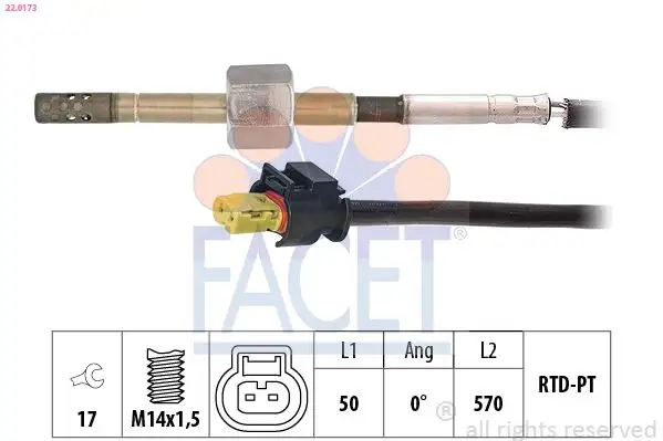 FACET 22.0173 Egzoz Sıcaklık Sensörü