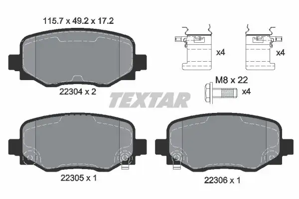 TEXTAR 2230401 Arka Fren Balatası
