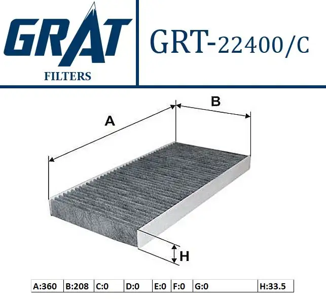 GRAT 22400C Polen Filtresi (Karbonlu) 6398350347