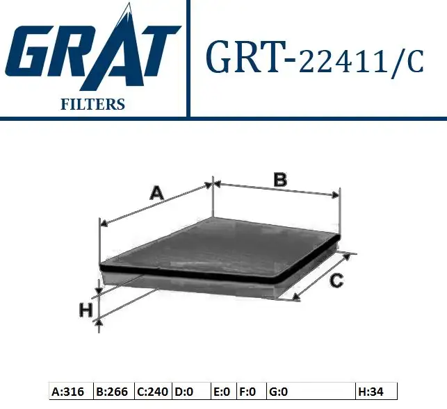 GRAT 22411C Polen Filtresi (Karbonlu) 2118300218A