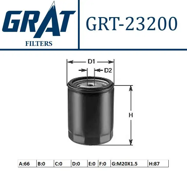 GRAT 23200 Yağ Filtresi 15400PLC003