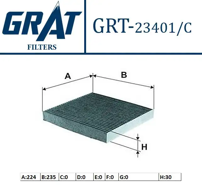 GRAT 23401C Polen Filtresi (Karbonlu) 80292SFY003