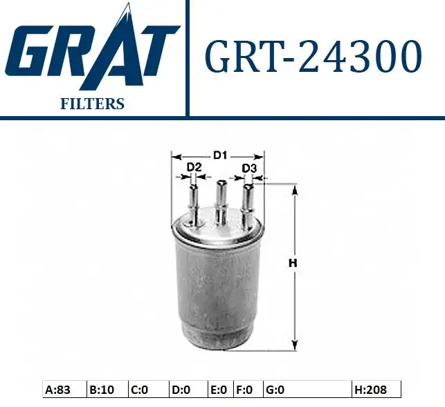 GRAT 24300 Yakıt Filtresi 7701478547