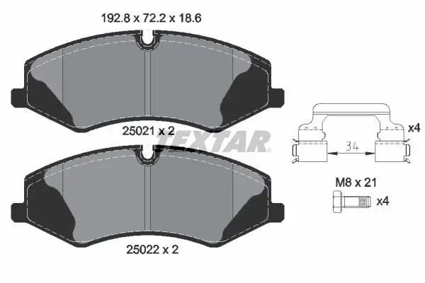 TEXTAR 2502101 Ön Fren Balatası LR026221
