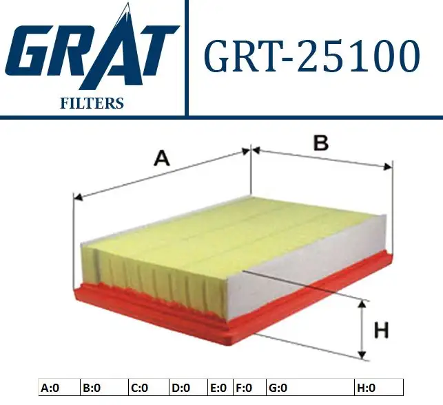GRAT 25100 Hava Filtresi 96950990