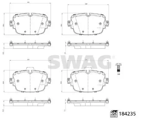 SWAG 33109325 Arka Fren Balatası