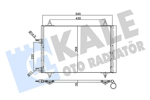 KALE 343095 Klima Radyatörü 9638574080