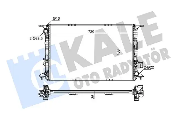 KALE 345855 Radyatör 4H0121251C