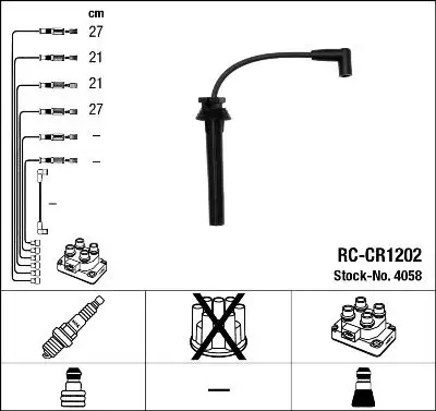 NGK 4058 Buji Kablosu RCCR1202
