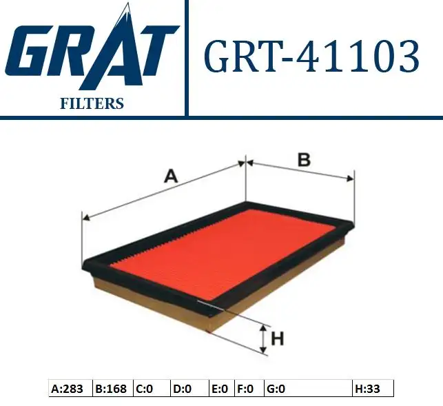 GRAT 41103 Hava Filtresi 16546V0100